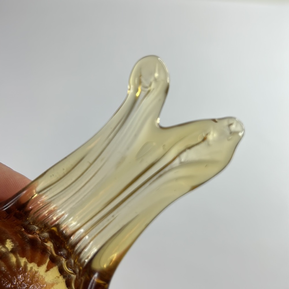 Vintage Amber Glass Hand Blown Small Dish - Picture 2 of 8